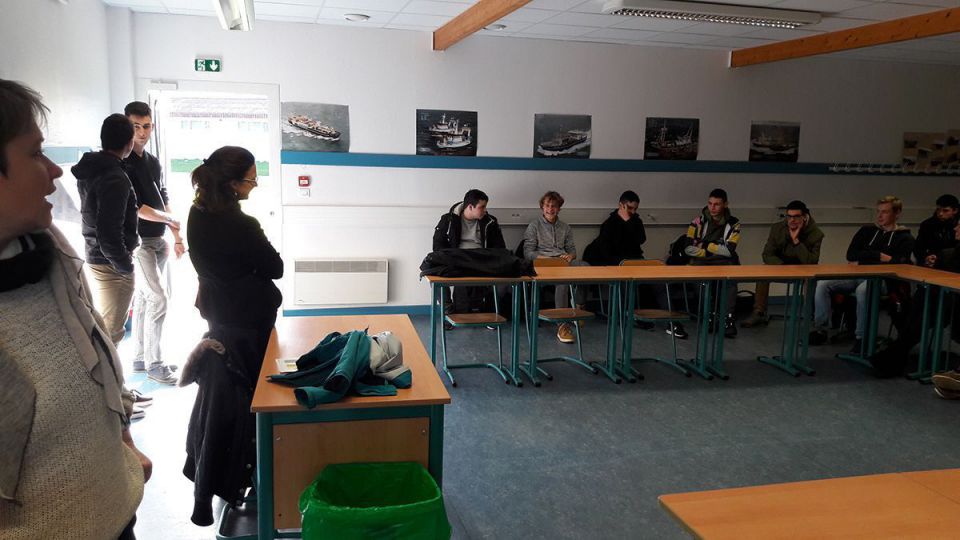 Intervention d'étudiants du BTSM Pêche et Gestion de l'Environnement du Lycée Maritime du Guilvinec